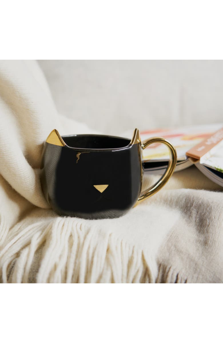 Pinky Up (Accessories) Chloe Cat Mug, Alternate, color, Black