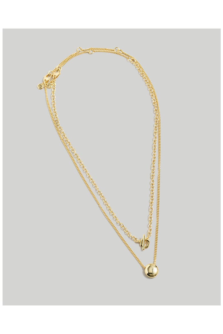 Geometric Layered Chain Necklace, Alternate, color, PALE GOLD