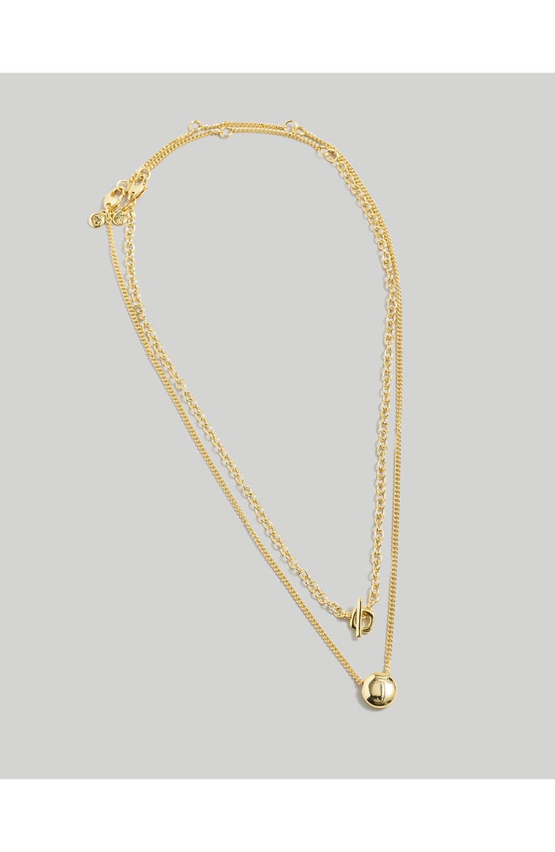 Madewell Geometric Layered Chain Necklace, Alternate, color, Pale Gold