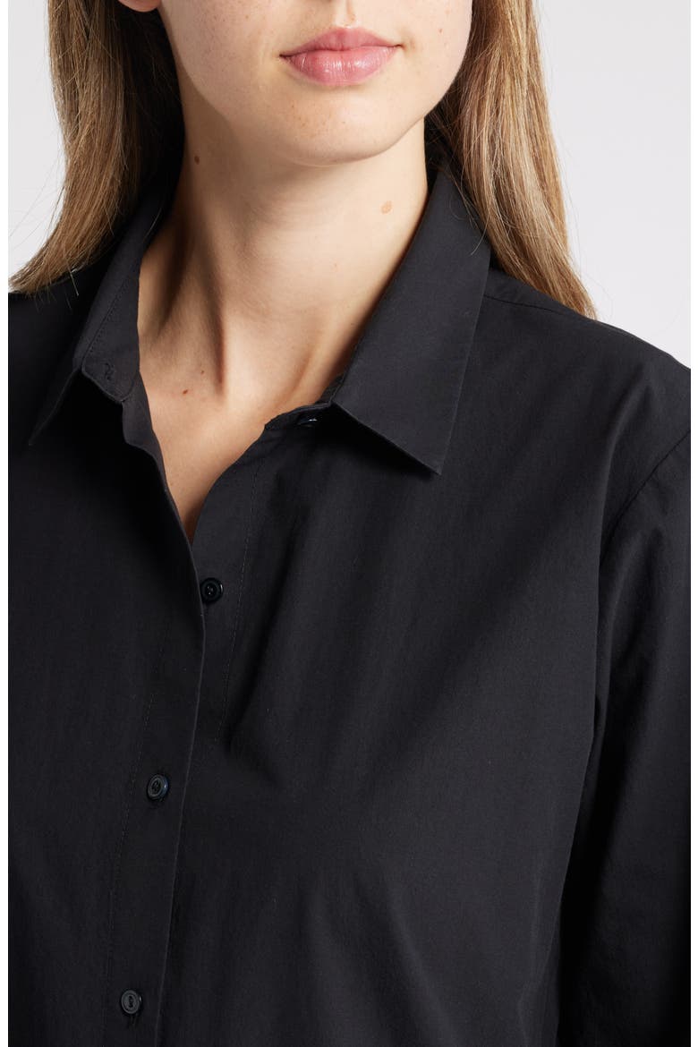 Classic Collar Easy Organic Cotton Button-Up Shirt, Alternate, color, BLACK