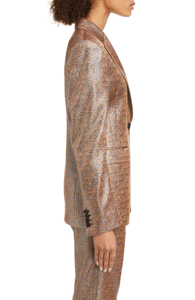 Dries Van Noten Barbilar Metallic Blazer, Alternate, color, 