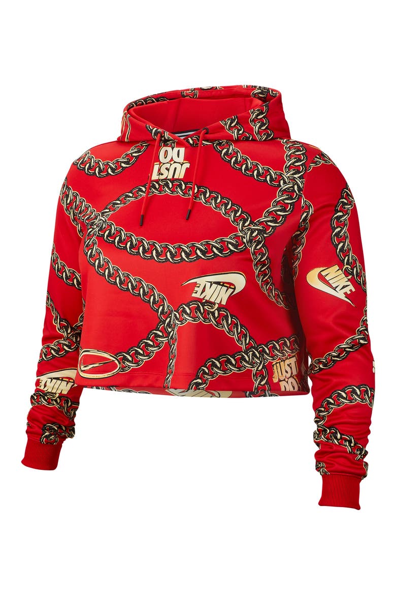 Sportswear Crop Hoodie, Alternate, color, UNIVERSITY RED/ UNIVERSITY RED