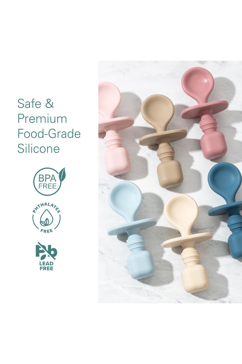 Baby Feeding Spoon Set 2-Piece, Alternate, color, Pastel Tan