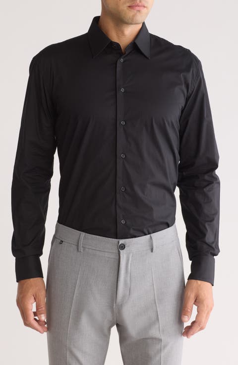 Solid Cotton Twill Dress Shirt