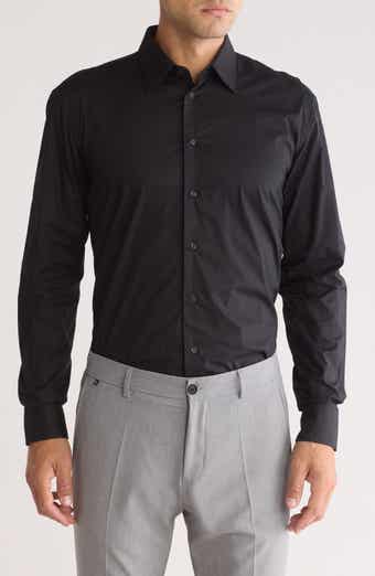 Armani Collezioni Solid Cotton Twill Dress Shirt
