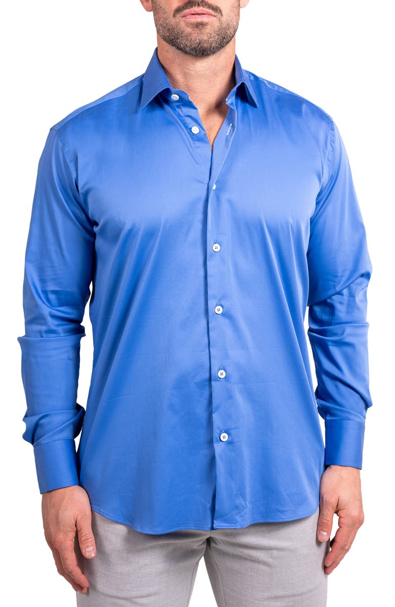 Maceoo Blacklabel Ascension Performance Button-Up Shirt, Main, color, Blue