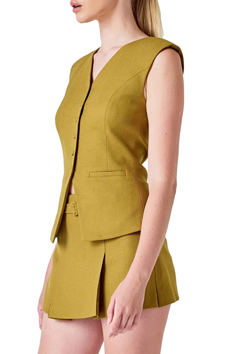 Endless Rose Tweed Vest, Alternate, color, Olive