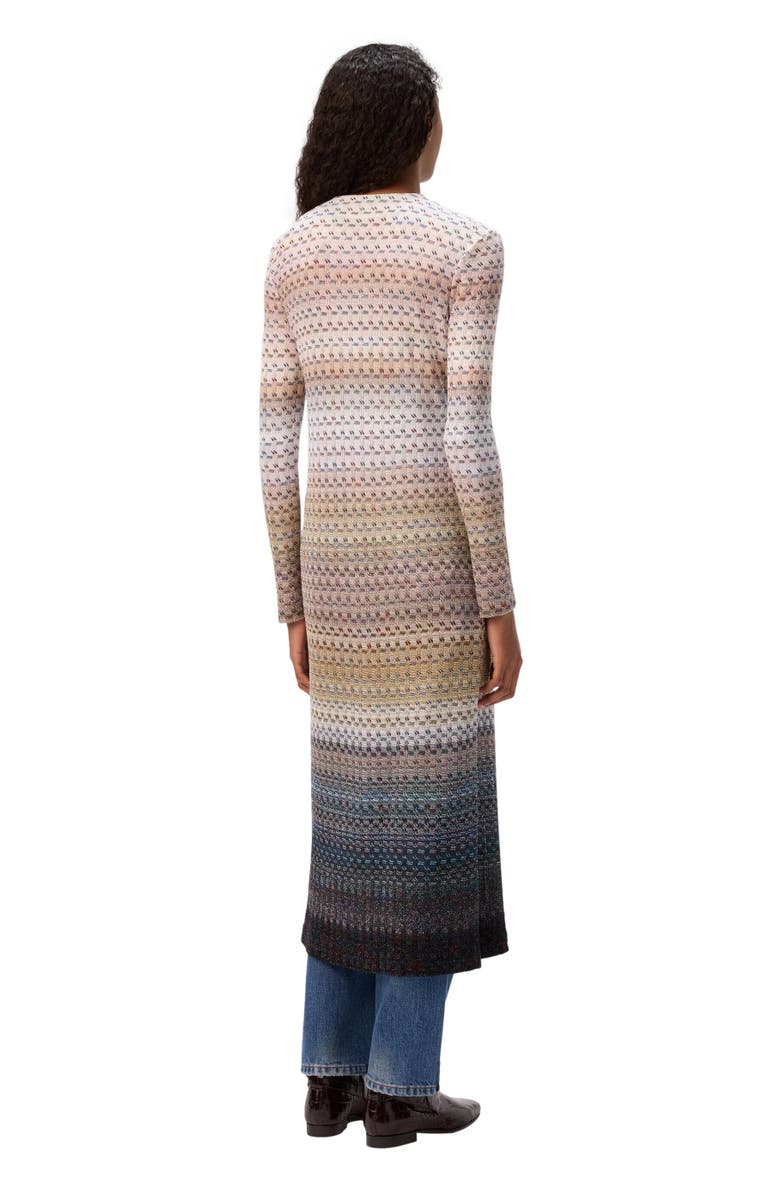 Missoni Long Buttoned Cardigan In Viscose Blend, Alternate, color, Blue