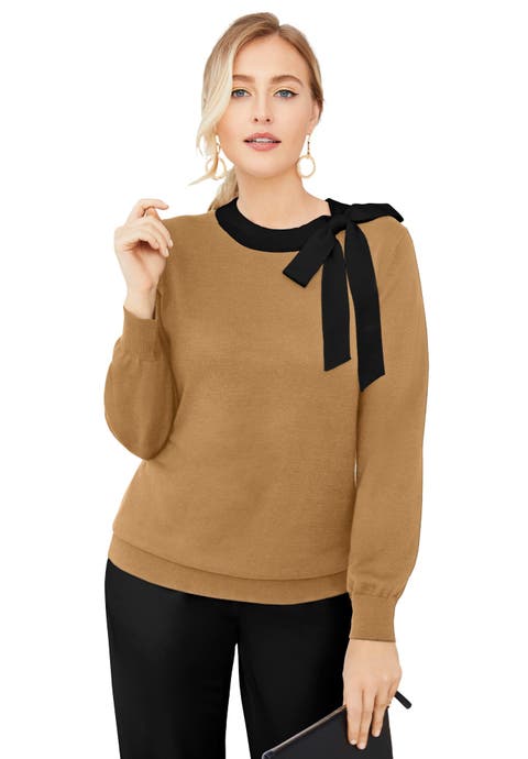 Tie-Neck Sweater (Plus Available)