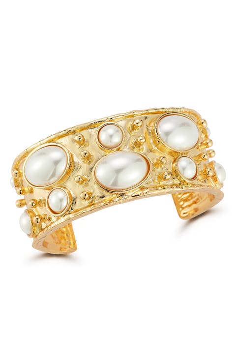 Faux Pearl Cuff Bracelet