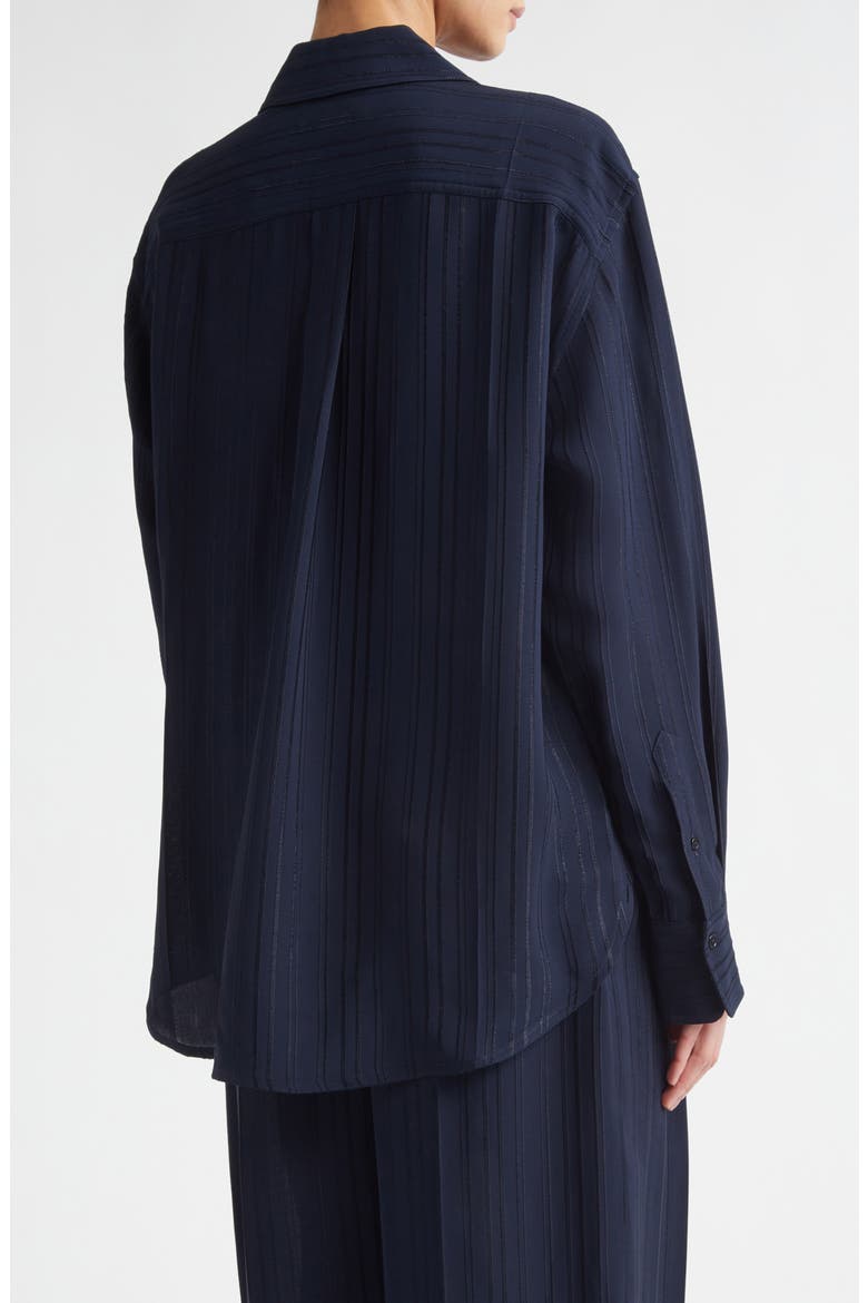 Pyjama Stripe Button-Up Shirt, Alternate, color, NAVY