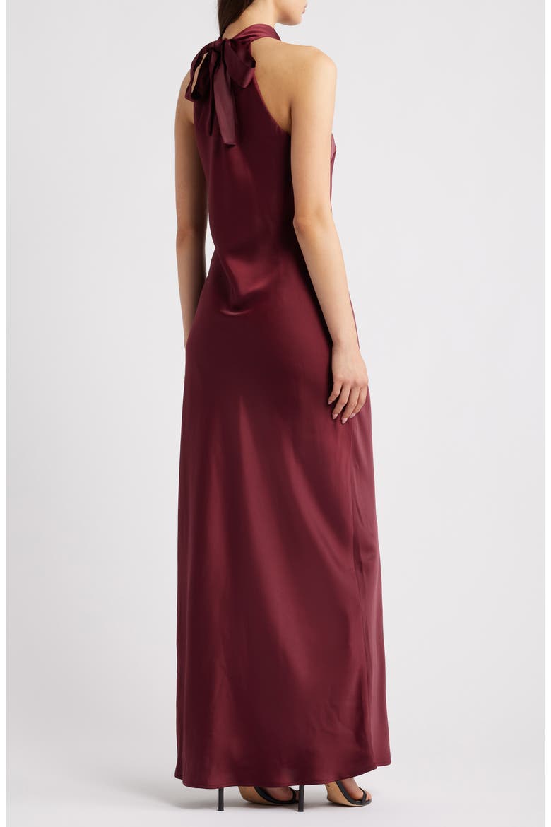 Violetta Matte Satin Gown, Alternate, color, MERLOT