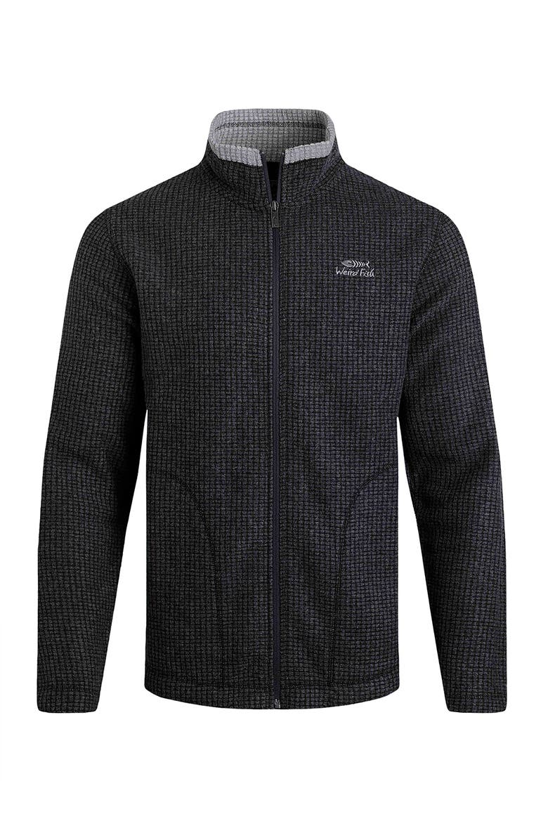 Weird Fish Shires Full Zip Grid Fleece, Alternate, color, Washed Black