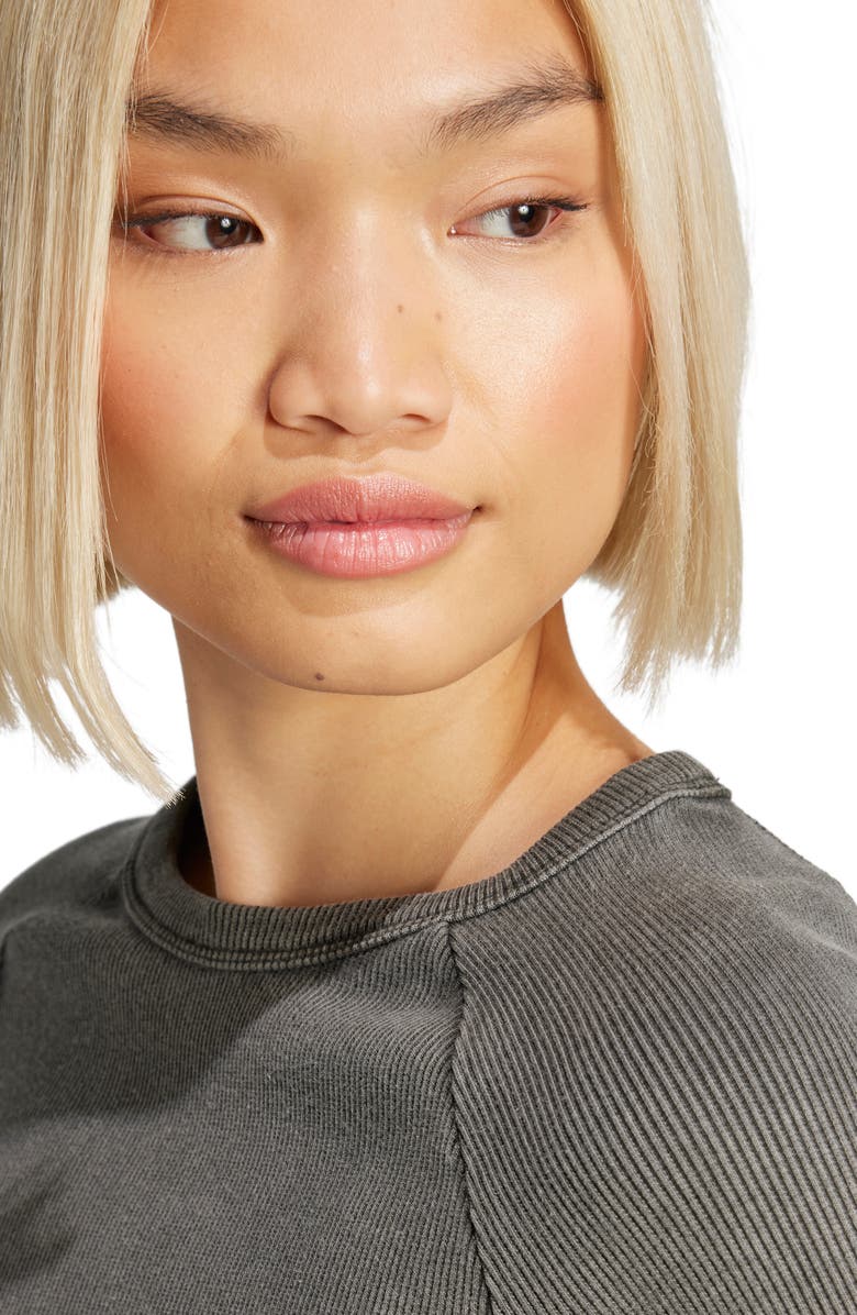 adidas Originals Long Sleeve Rib Crop Top, Alternate, color,