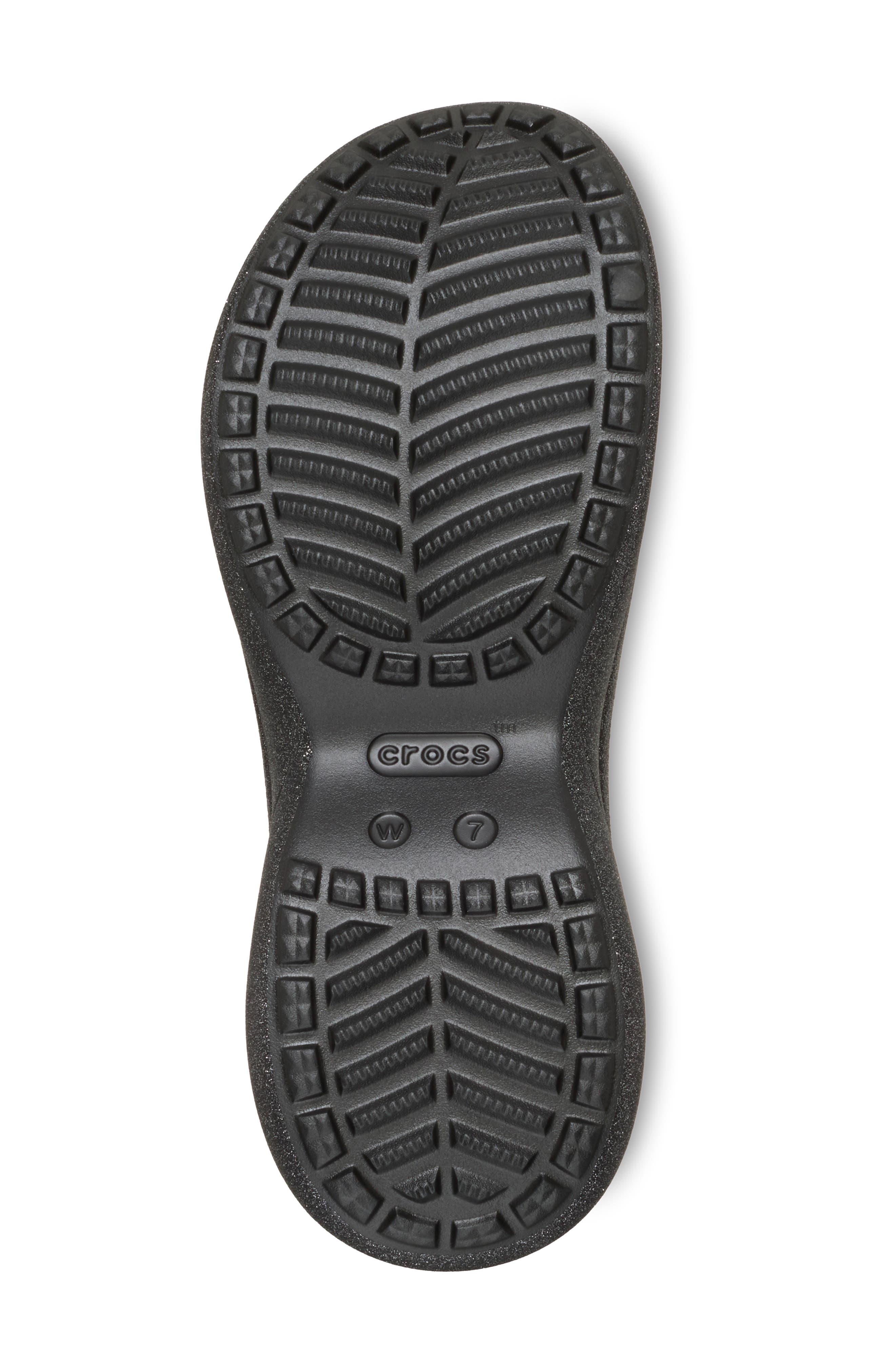 CROCS Bae Glitter Slide Sandal, Alternate, color, Black
