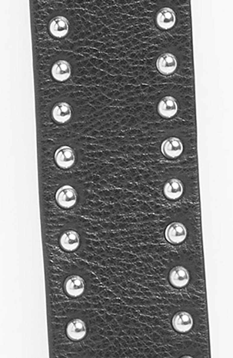 AllSaints Studded Leather Belt, Alternate, color,