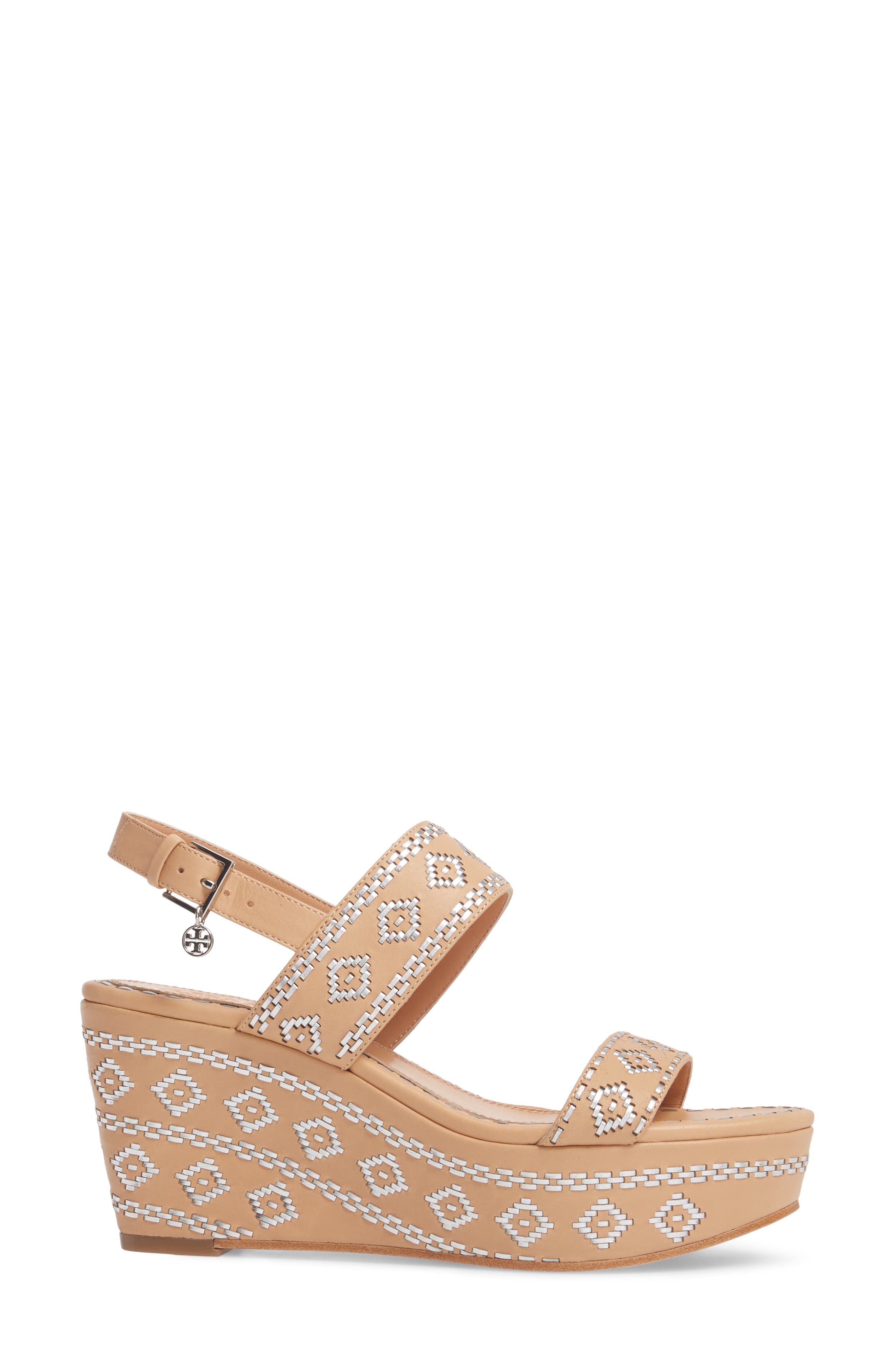 Tory Burch Blake Embroidered Platform Wedge, Alternate, color, 