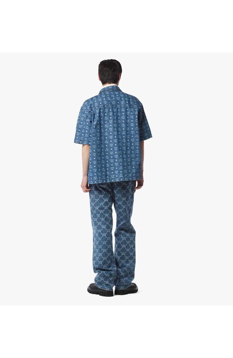 MCM Monogram Shirt in Denim Jacquard, Alternate, color, Blue