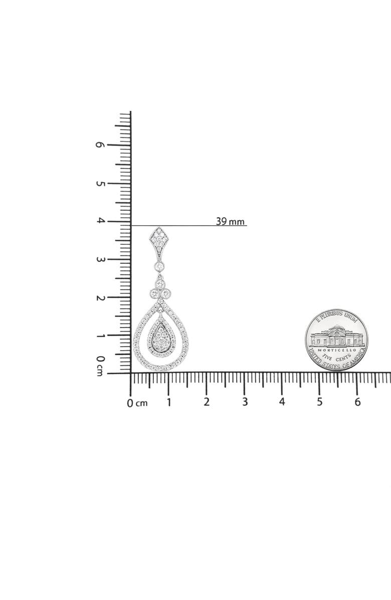 Haus of Brilliance 18K White Gold 1 1/4 Ctw Round Diamond Openwork Teardrop-Shaped Dangle Earrings, Alternate, color, White