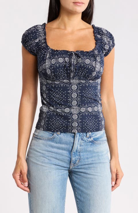 Cap Sleeve Ruched Top