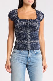 Abound Cap Sleeve Ruched Top