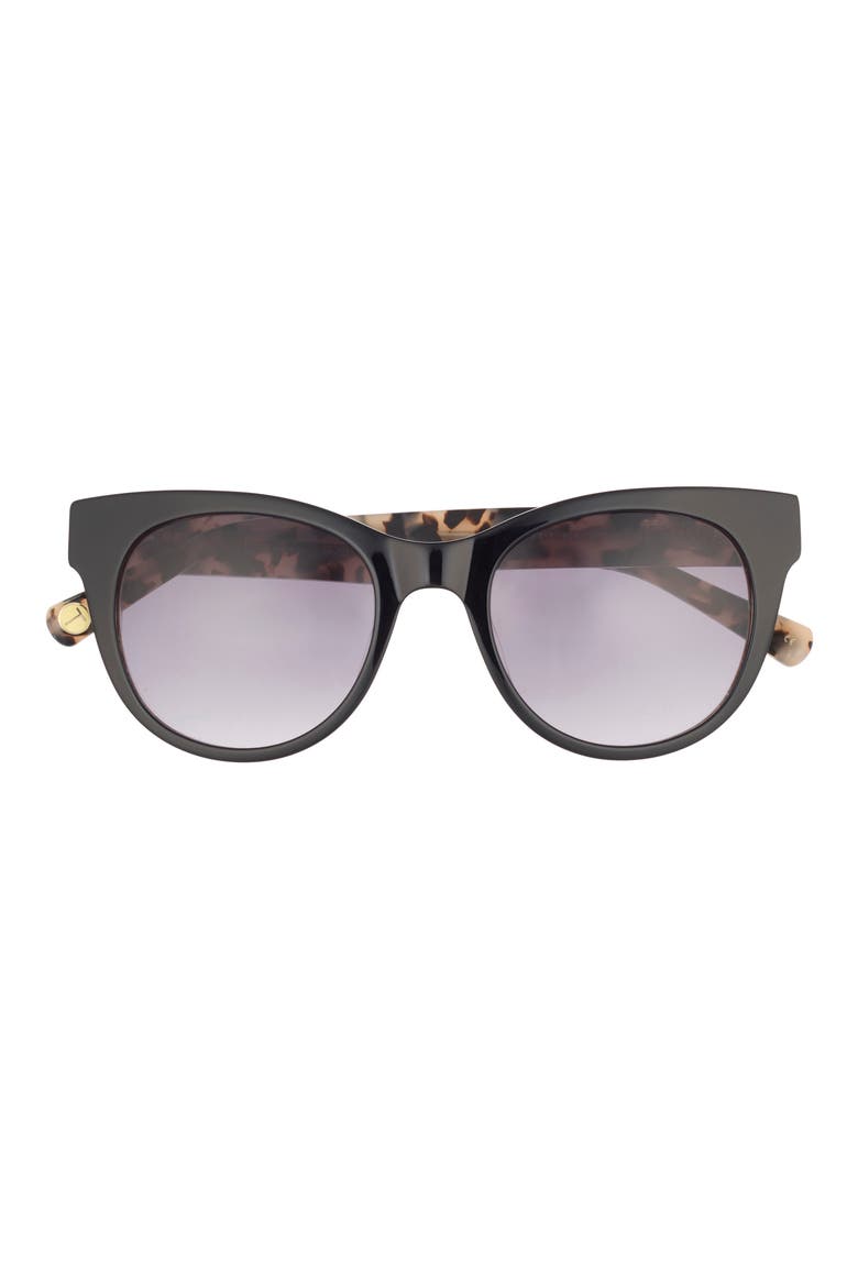50mm Round Sunglasses, Main, color, BLACK