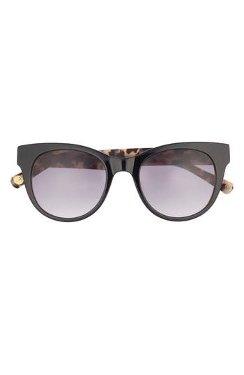 Ted Baker 50mm Round Sunglasses In Black