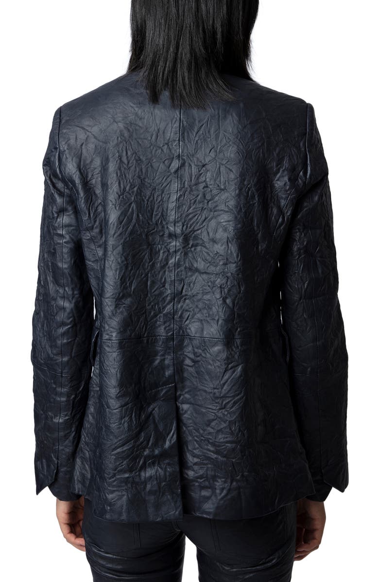 Zadig & Voltaire Very Crushed Leather Jacket, Alternate, color,