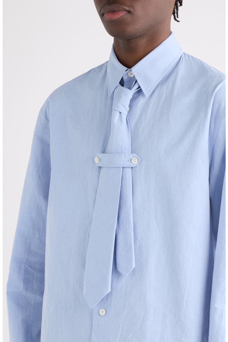 Cilian Button-Up Shirt with Tie, Alternate, color, BLUE