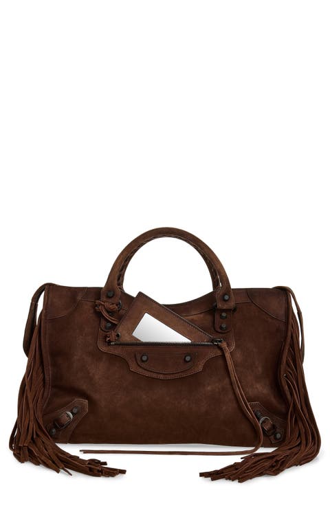Medium Le City Suede Satchel