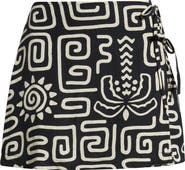 Rip Curl Sunset Luau Linen Blend Wrap Miniskirt