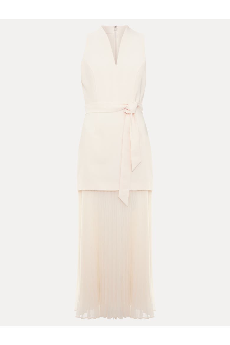 Pia Pleated Midi Dress, Alternate, color, Ivory