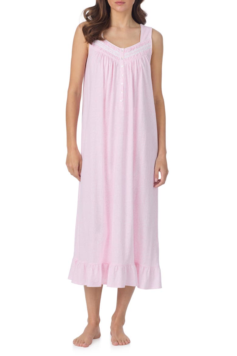 Cotton Nightgown, Main, color, PINK/ WHITE