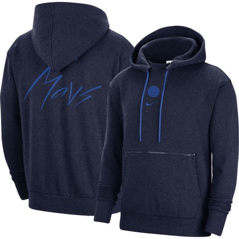 Men's Nike Heather Navy Dallas Mavericks Courtside Versus Flight Pullover Hoodie