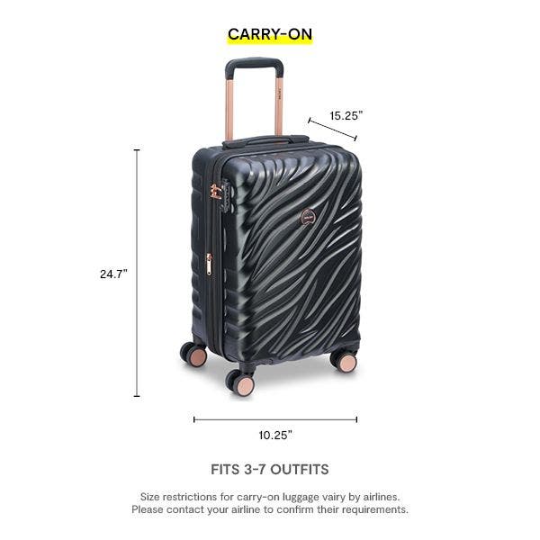 Delsey Paris Alexis Hardside 3-Piece (21"/25"/29") Expandable Spinner Luggage Set, Alternate, color, Black/Rose Gold