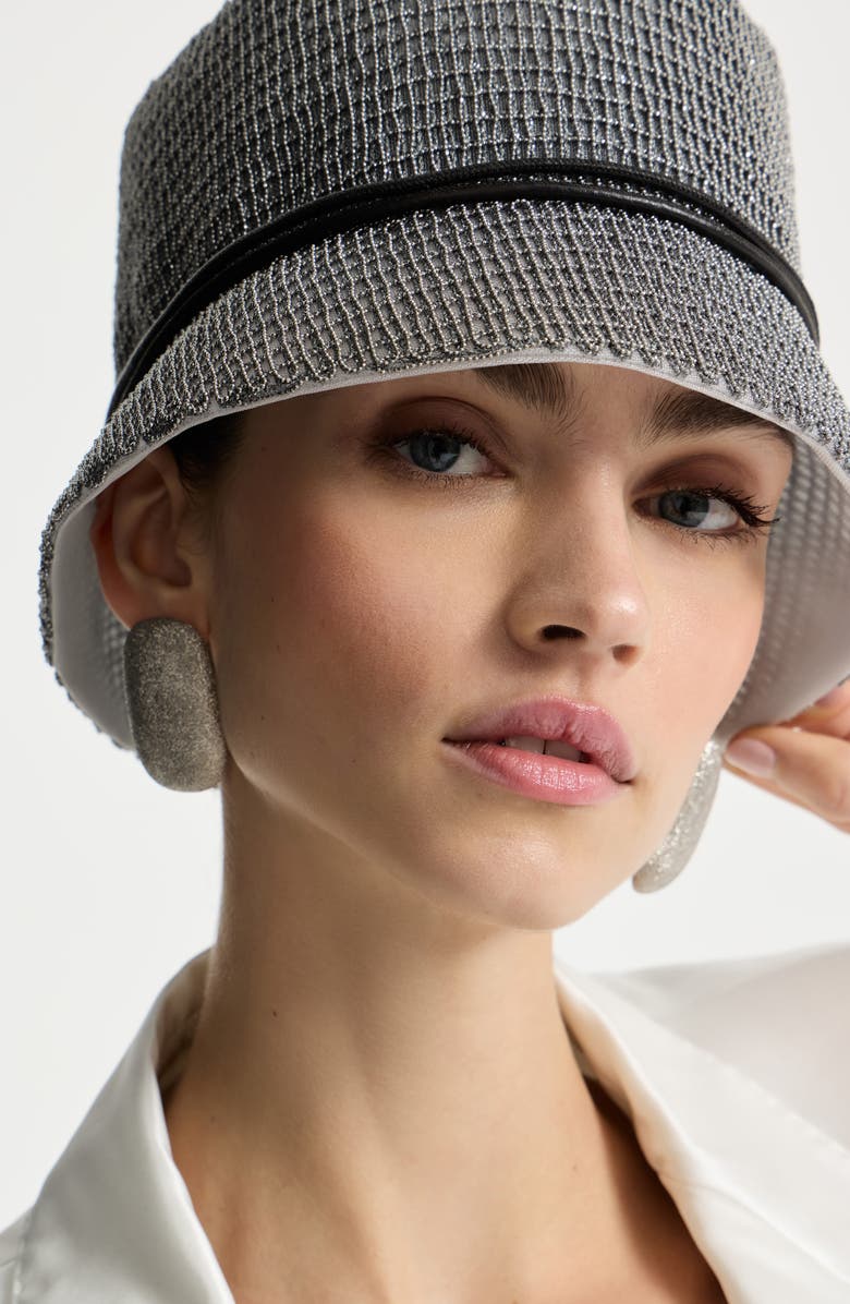 Brunello Cucinelli Precious bucket hat, Alternate, color, Grey