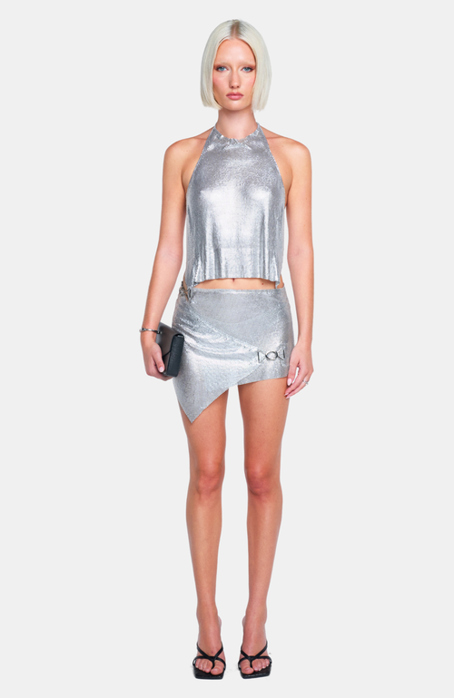 Ow Collection Gemma Metallic Top In Silver