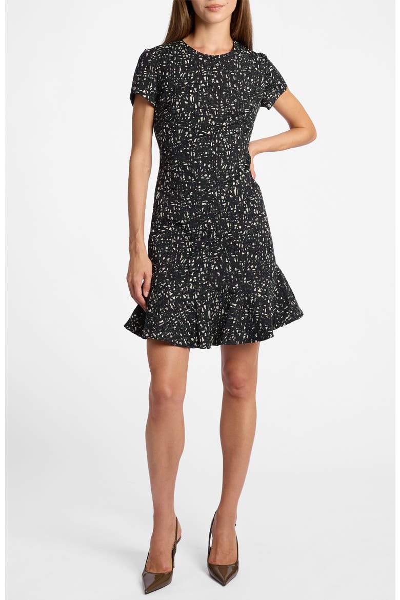 Moira A-Line Sheath Dress in Stretch Jacquard, Main, color, Evergreen Multi