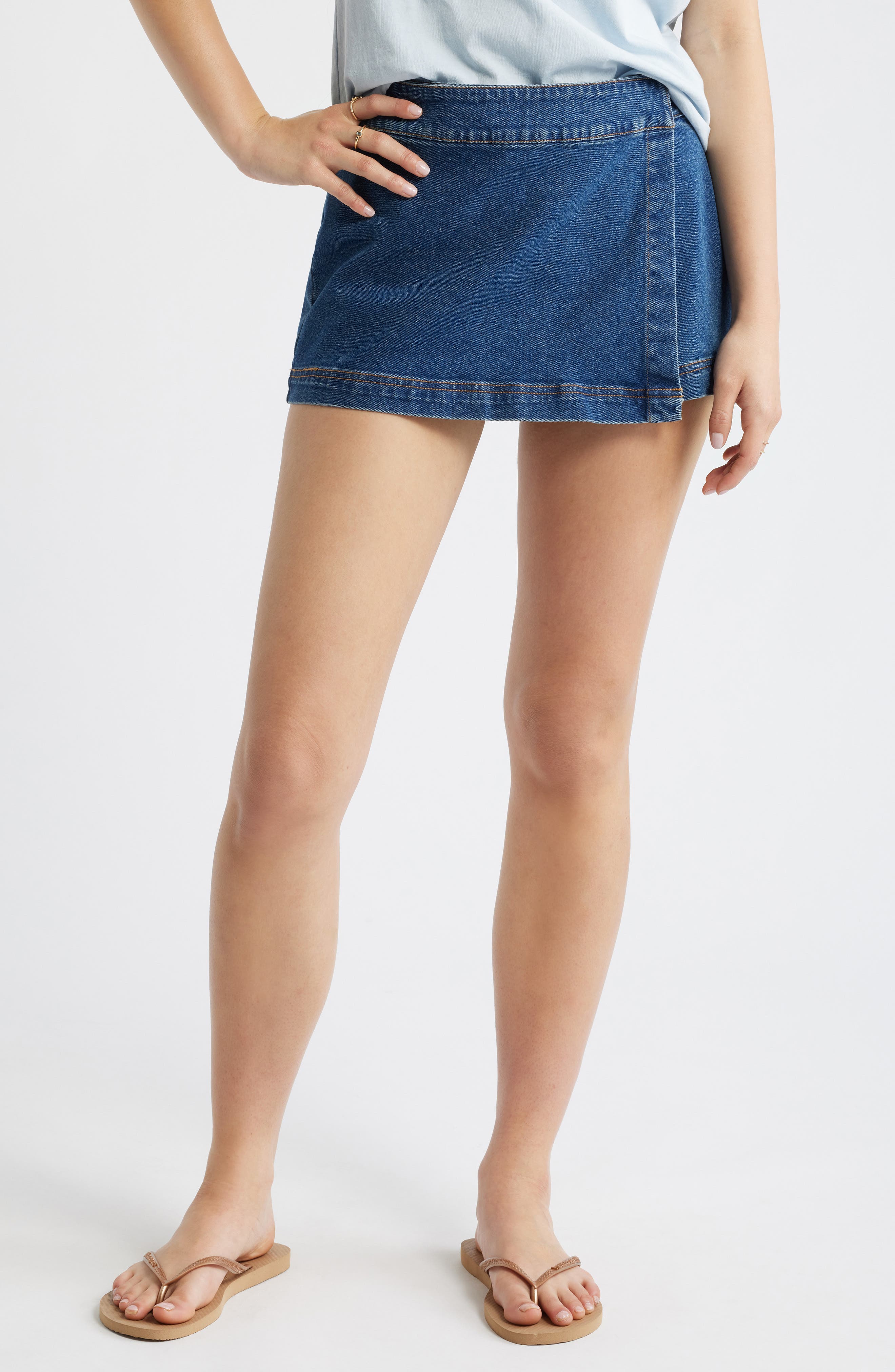 Low Rise Wrap Denim Skirt - image 3