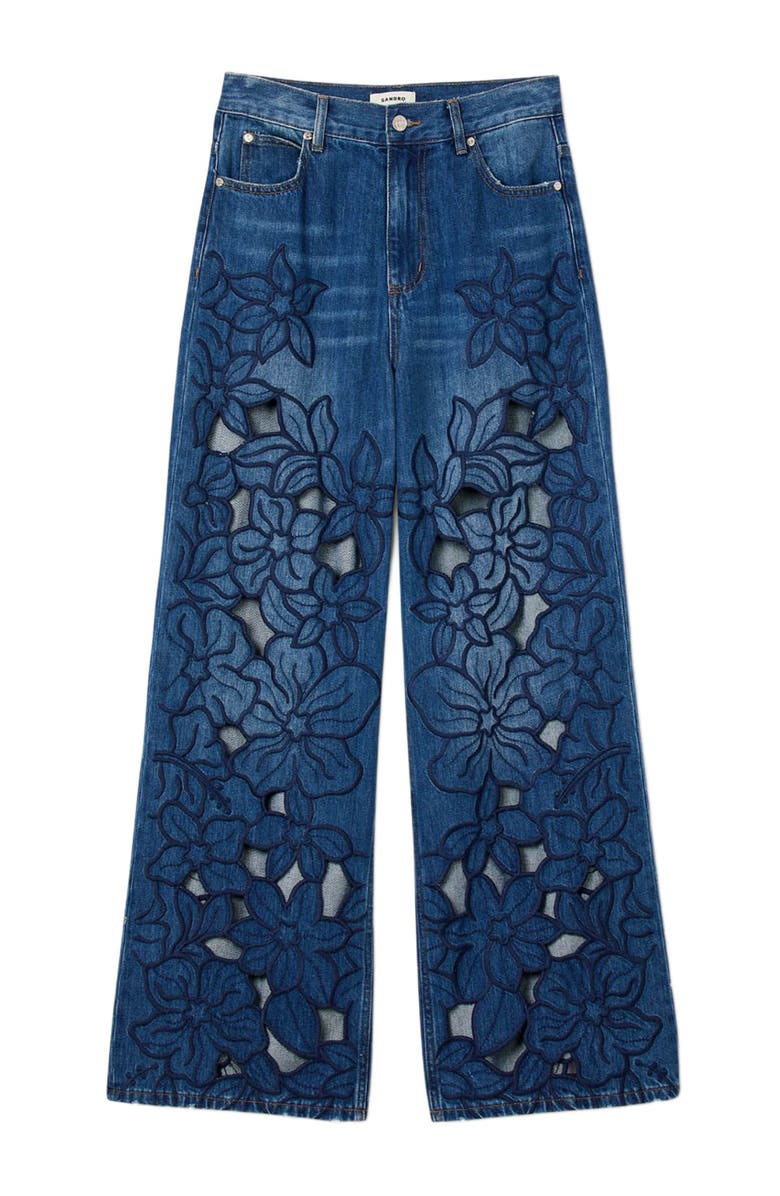 SANDRO Embroidered jeans, Alternate, color, 