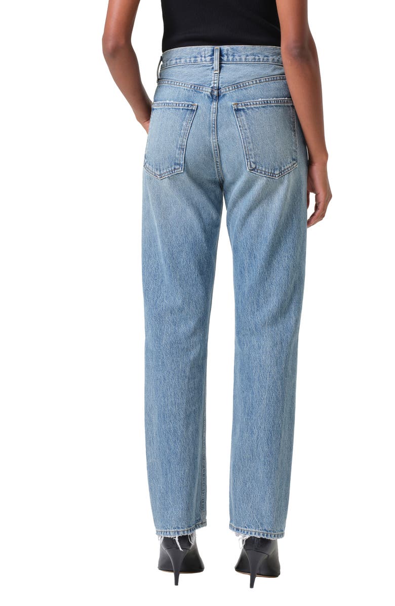 '90s Pinch Waist Ripped High Waist Straight Leg Jeans