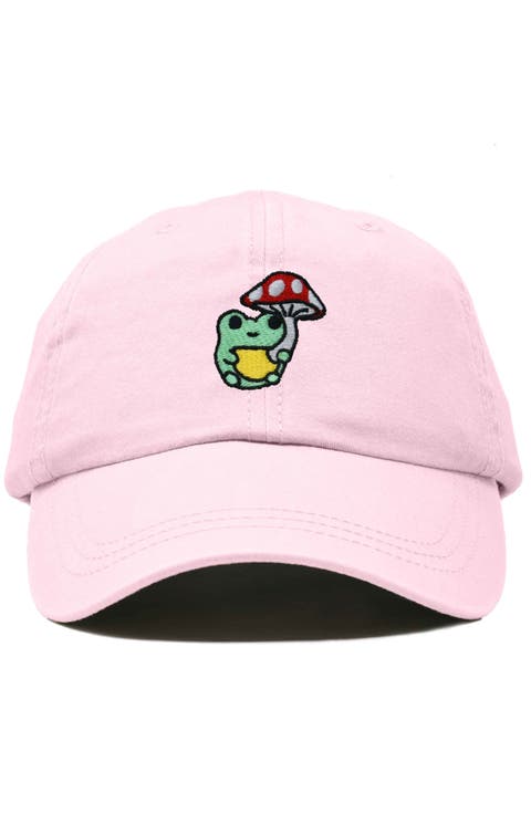 Mushroom Frog Embroidered Hat