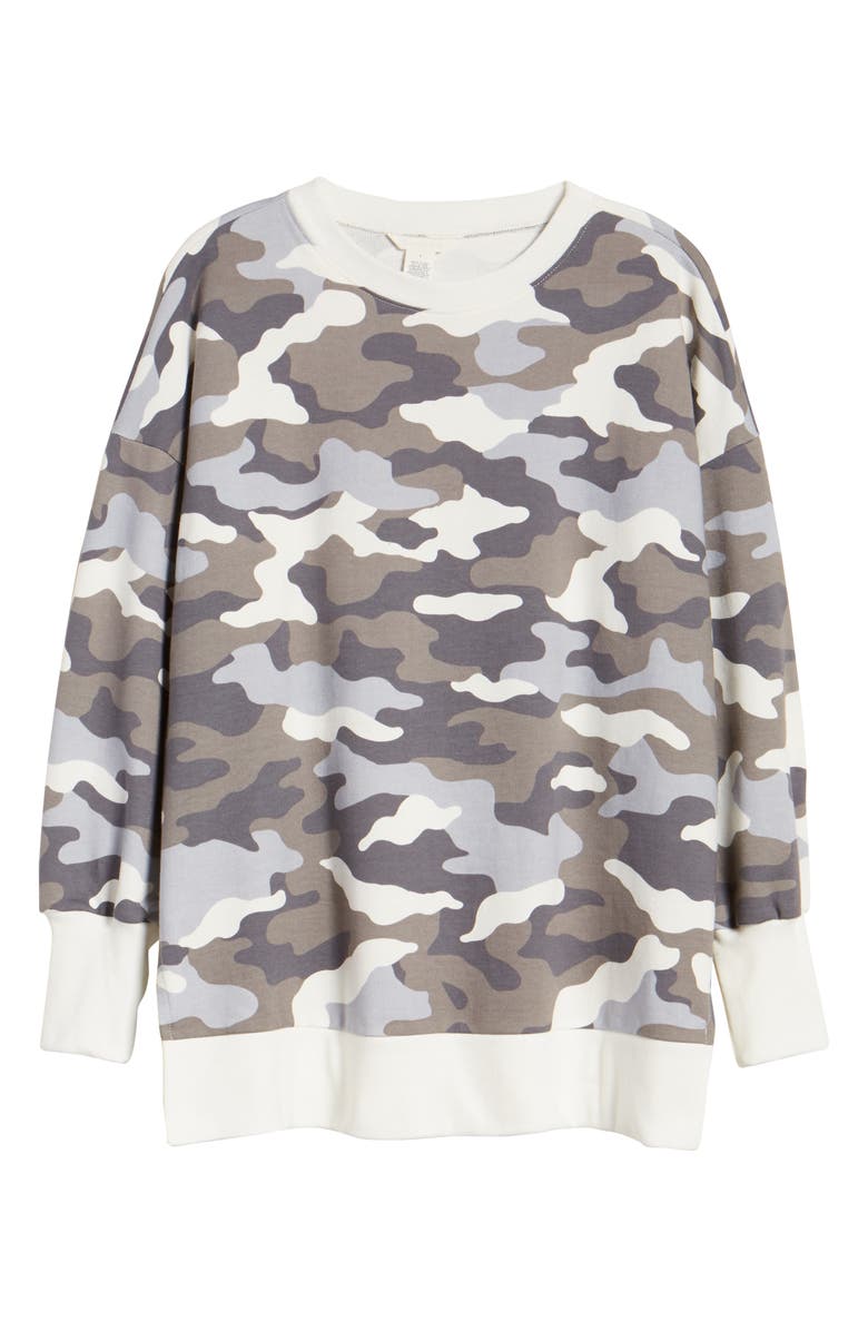 Caslon<sup>®</sup> Side Slit Cotton Sweatshirt, Alternate, color, 