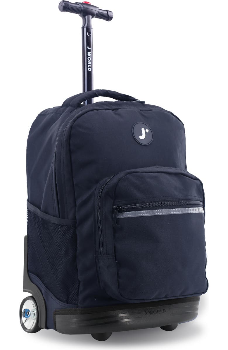 J World Sunrise 18" Kids Rolling Backpack, Alternate, color, Black