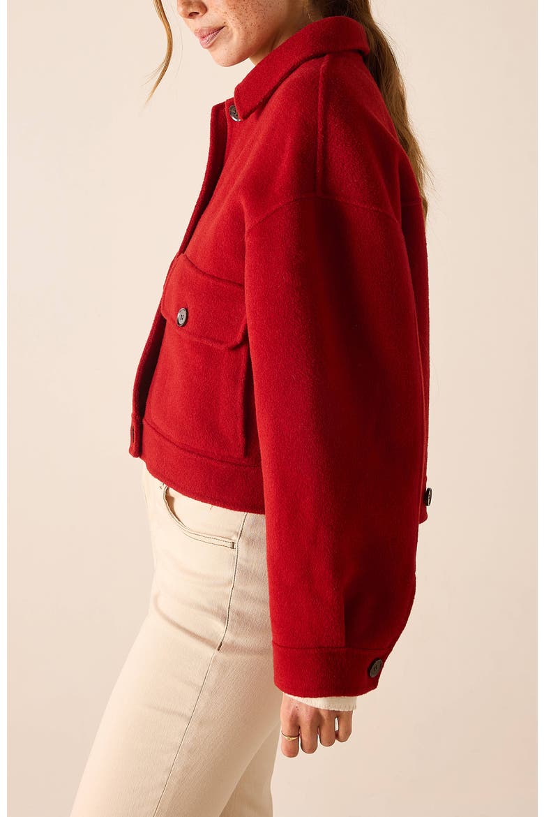 Elspeth Wool Bomber Jacket, Alternate, color, Garnet