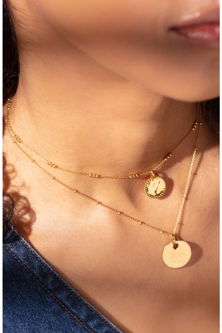 Deia Beaded Disc Pendant Charm, Alternate, color, 18KT GOLD VERMEIL