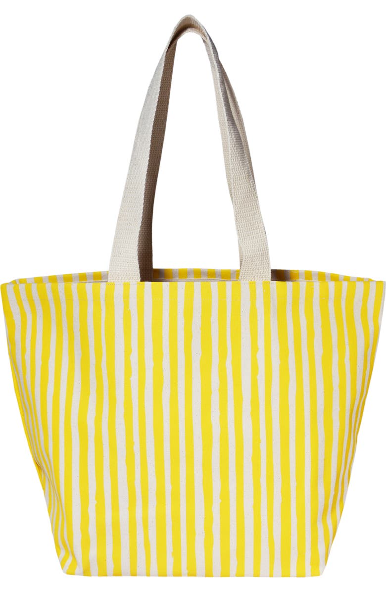 Dance Happy Stripes Wide Tote Bag, Main, color, Sunshine Yellow