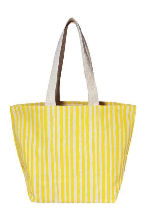 Dance Happy Stripes Wide Tote Bag In Sunshine Yellow