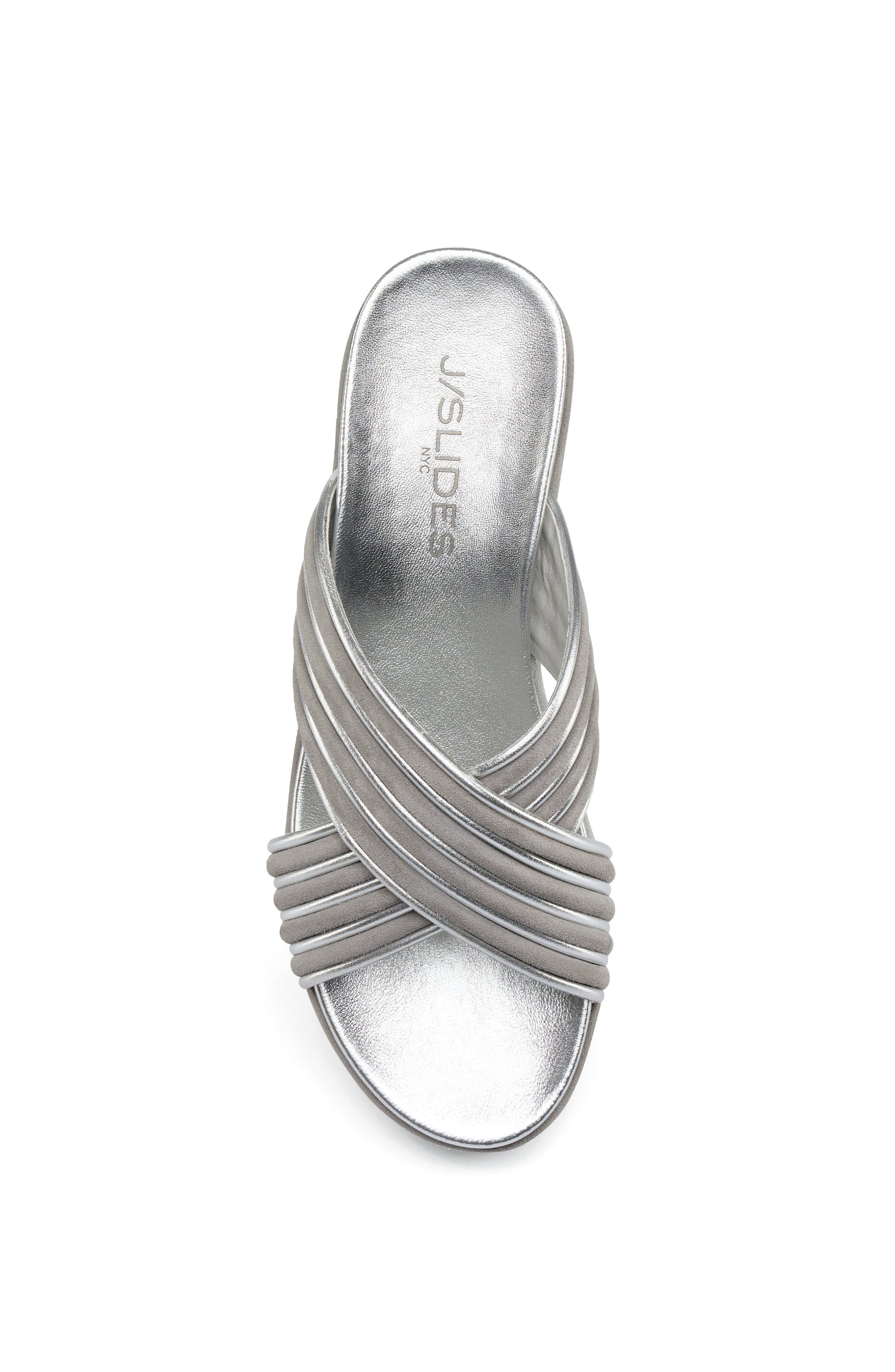 JSlides Footwear Quiana Sandal, Alternate, color, Grey Silver