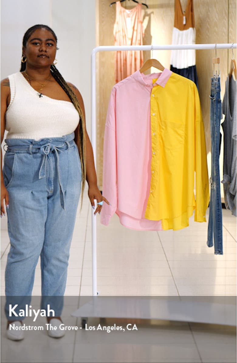 Henrietta Two-Tone Cotton Button-Up Shirt, sales video thumbnail